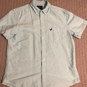 Men’s Light Blue Short Sleeve Button Up